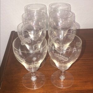 VINTAGE AUTUMN 🍂 ETCHED COCKTAIL GLASSES SET OF EIGHT